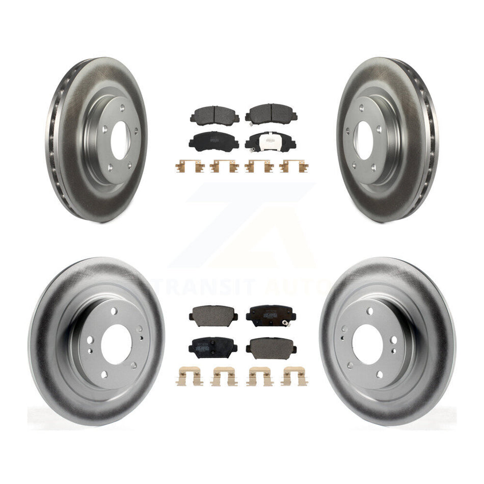 Front Rear Coated Disc Brake Rotor And Semi-Metallic Pad Kit For Mitsubishi Eclipse Cross KGF-102675