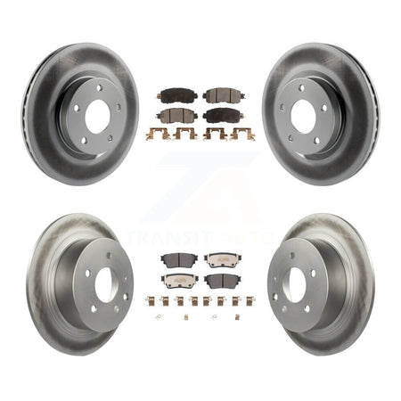Front Rear Coated Disc Brake Rotors Semi-Metallic Pad Kit For 2019-2020 Nissan Altima AWD KGF-102676