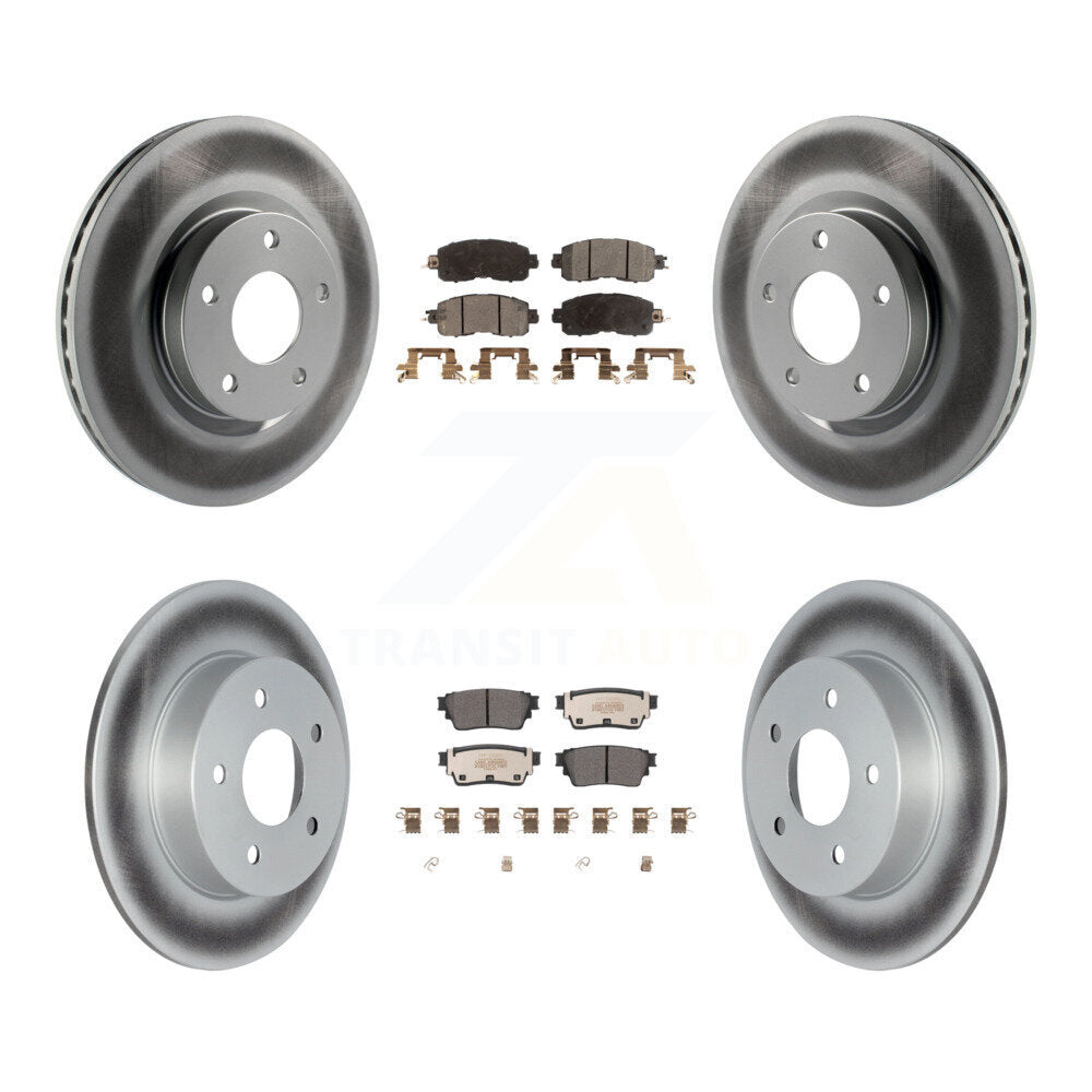 Front Rear Coated Disc Brake Rotors And Semi-Metallic Pads Kit For Nissan Altima KGF-102677