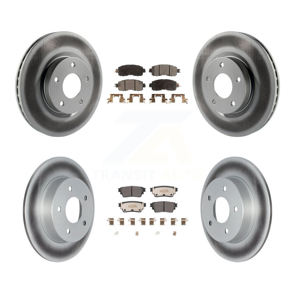 Front Rear Coated Disc Brake Rotors And Semi-Metallic Pads Kit For Nissan Altima KGF-102677