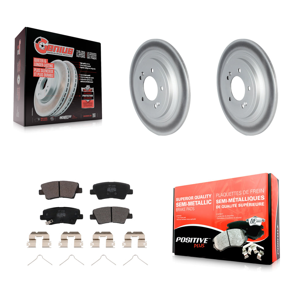 Rear Coated Disc Brake Rotor & Semi-Metallic Pad Kit For Kia Sportage Hyundai Tucson Nexo KGF-102684