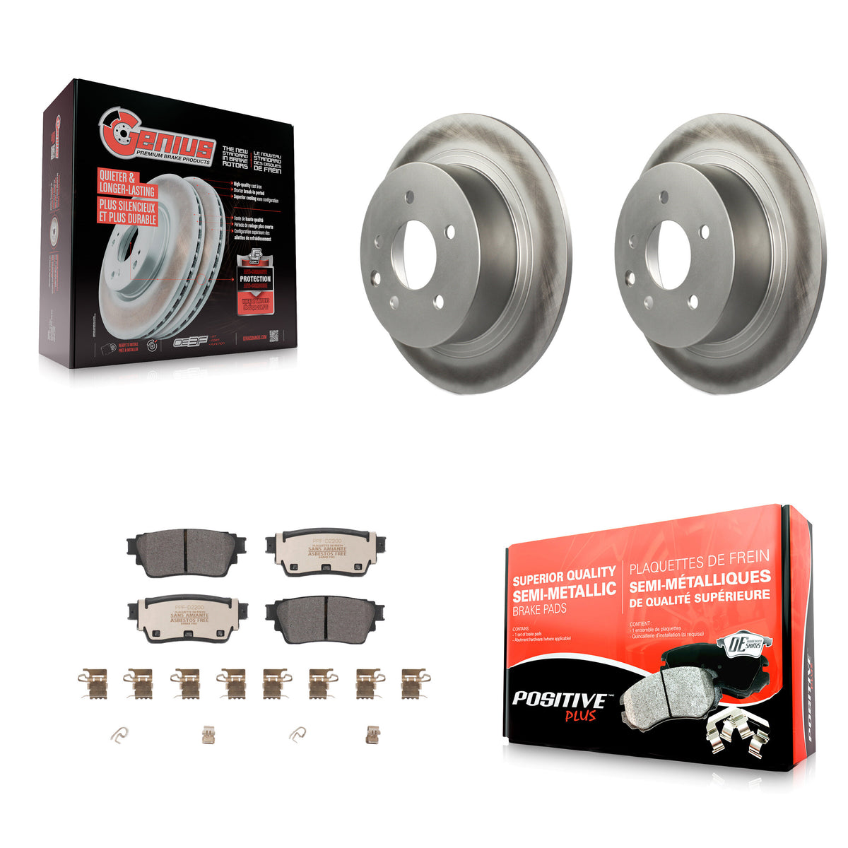 Rear Coated Brake Rotor Semi-Metallic Pad Kit For Nissan Altima With Manual Parking KGF-102689