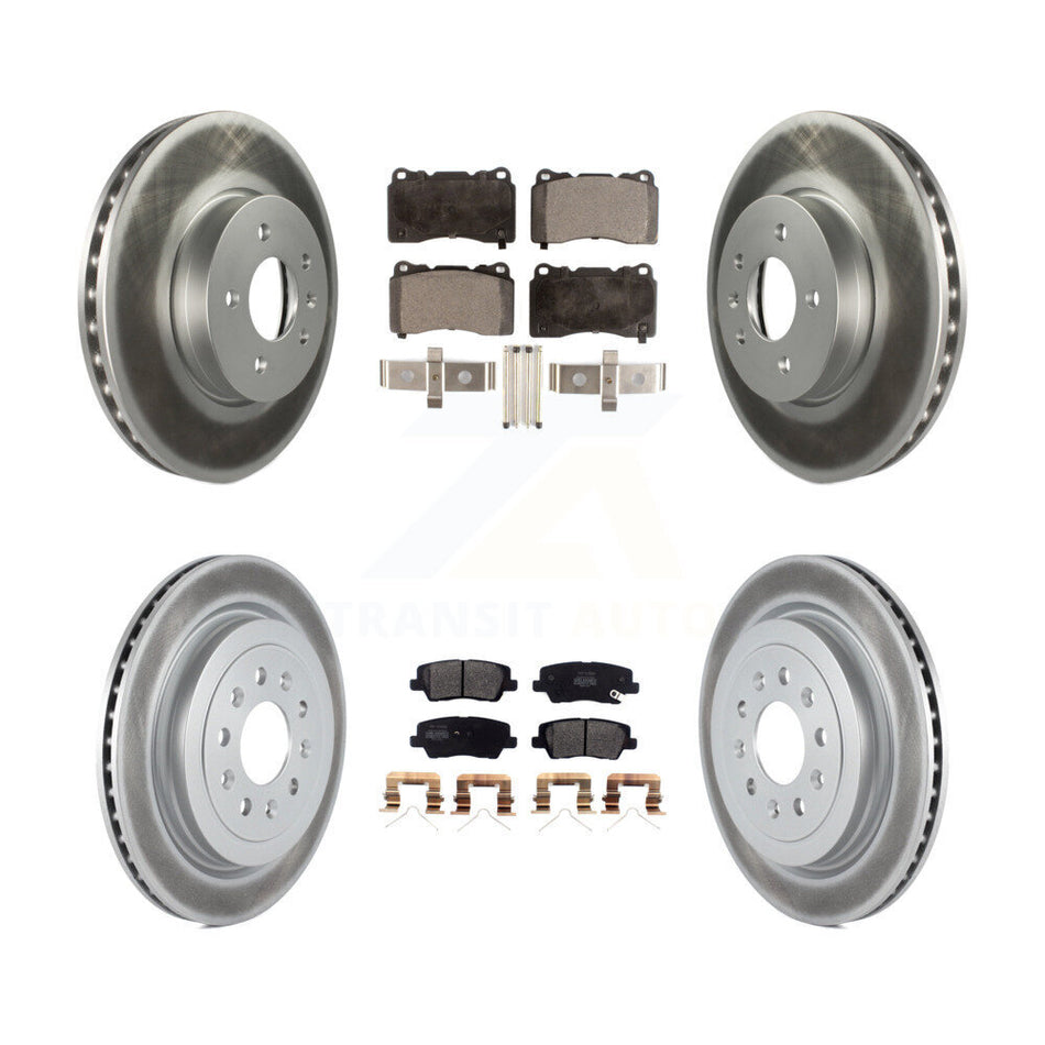 Front Rear Coated Disc Brake Rotors And Semi-Metallic Pads Kit For Cadillac ATS KGF-102704