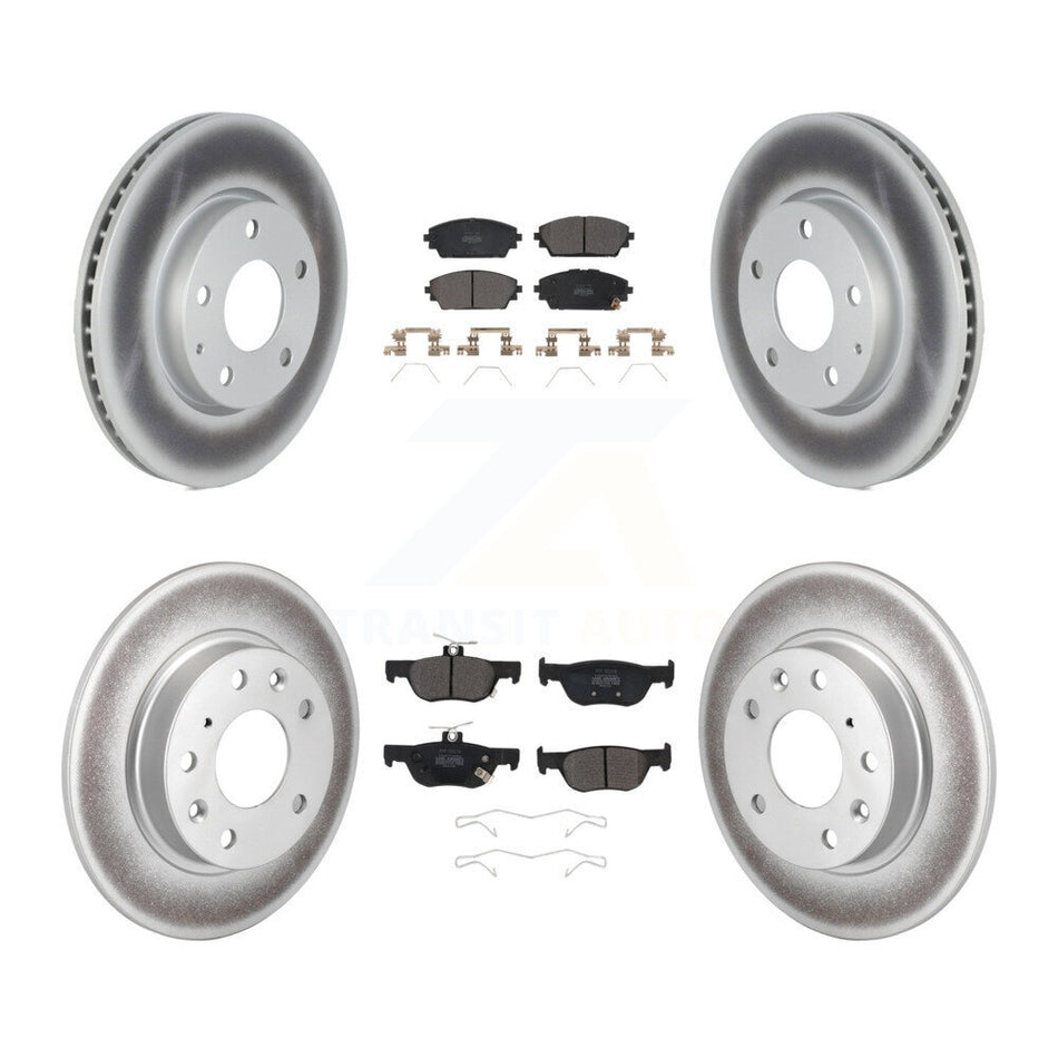 Front Rear Coated Disc Brake Rotors And Semi-Metallic Pads Kit For Mazda 3 KGF-102707
