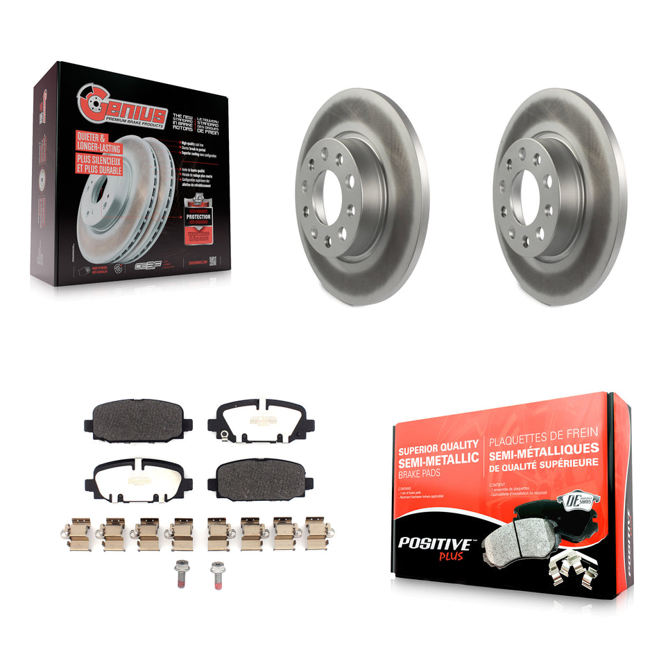 Rear Coated Disc Brake Rotors And Semi-Metallic Pads Kit For Jeep Compass KGF-102713