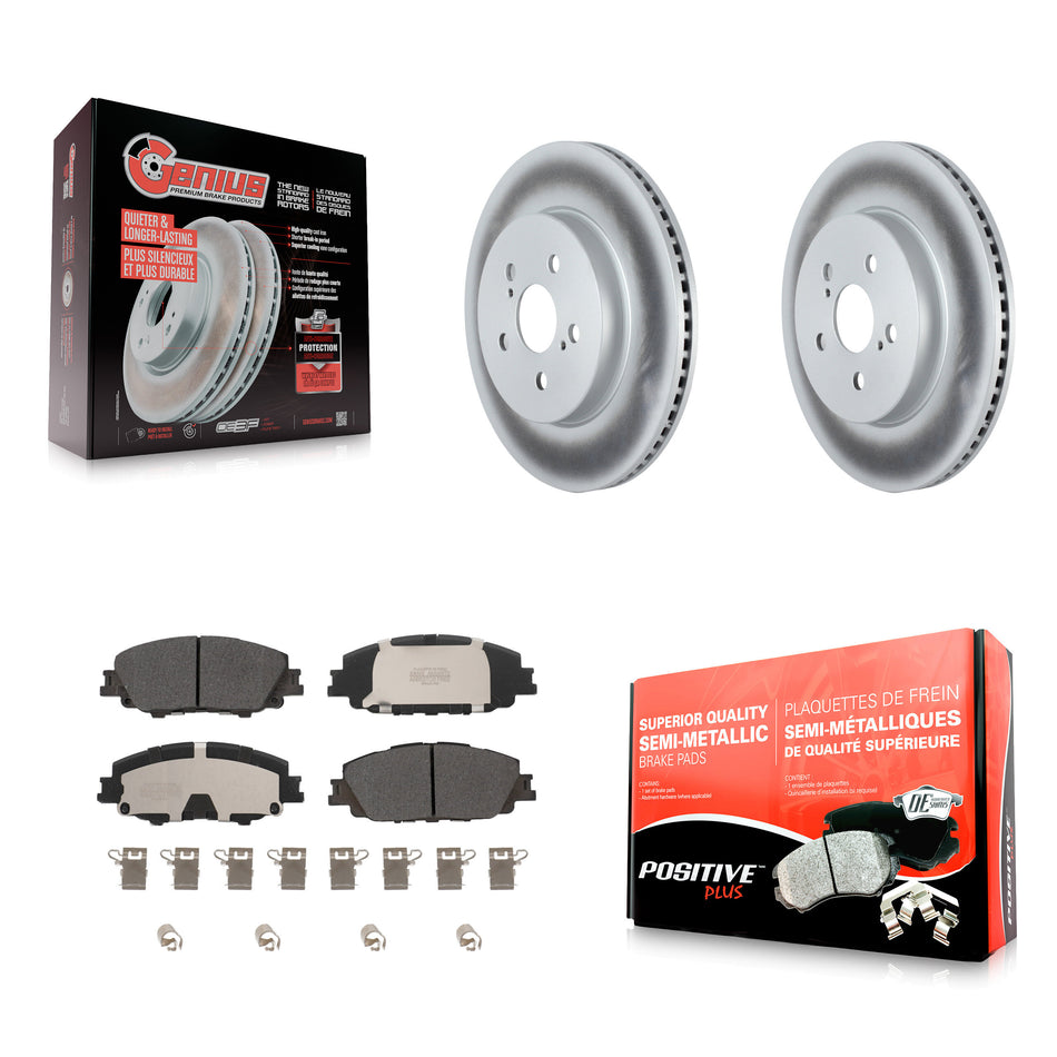 Front Coated Disc Brake Rotors And Semi-Metallic Pads Kit For Toyota Corolla Prius Prime KGF-102714