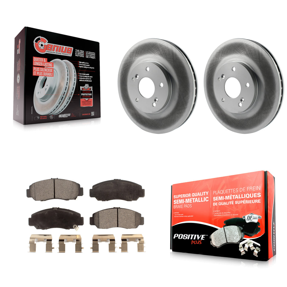 Front Coated Disc Brake Rotors And Semi-Metallic Pads Kit For Honda Accord KGF-102715