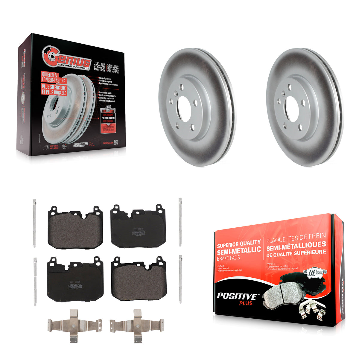Front Coat Brake Rotor Semi-Metallic Pad Kit For Mini Cooper Clubman S With Sport Package KGF-102718