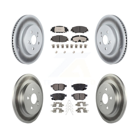 Front Rear Coated Disc Brake Rotor & Semi-Metallic Pad Kit For Toyota Corolla Prius Prime KGF-102720