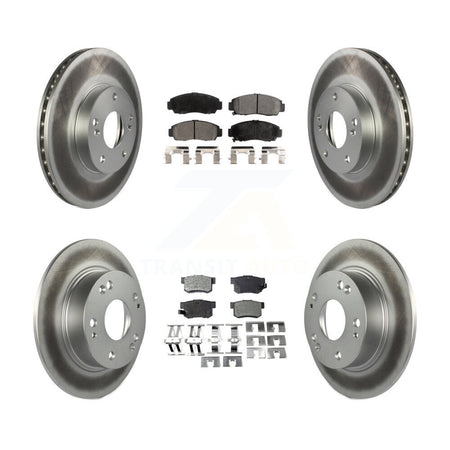 Front Rear Coated Disc Brake Rotors And Semi-Metallic Pads Kit For Honda Accord KGF-102723