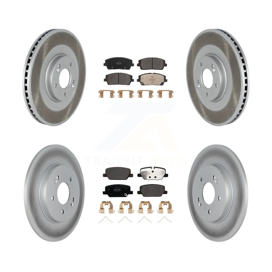 Front Rear Coat Disc Brake Rotor Semi-Metallic Pad Kit For Hyundai Palisade Kia Telluride KGF-102732