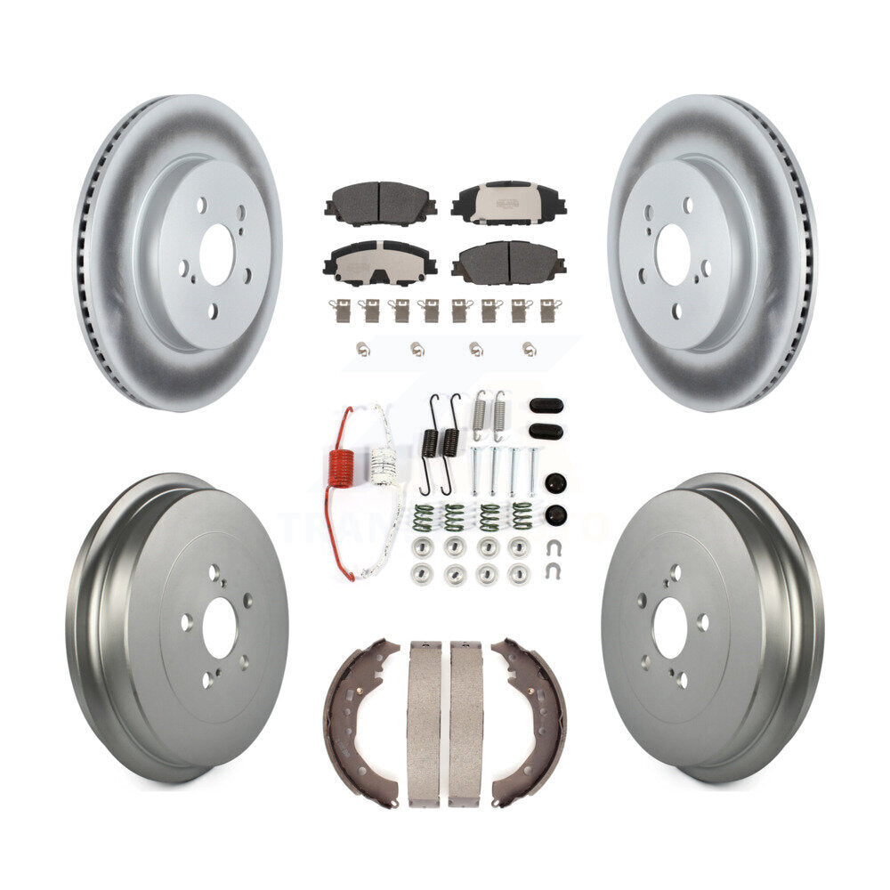 Front Rear Coat Brake Rotor Semi-Metallic Pad Drum Kit (7Pc) For 2019 Toyota Corolla 2.0L KGF-102734