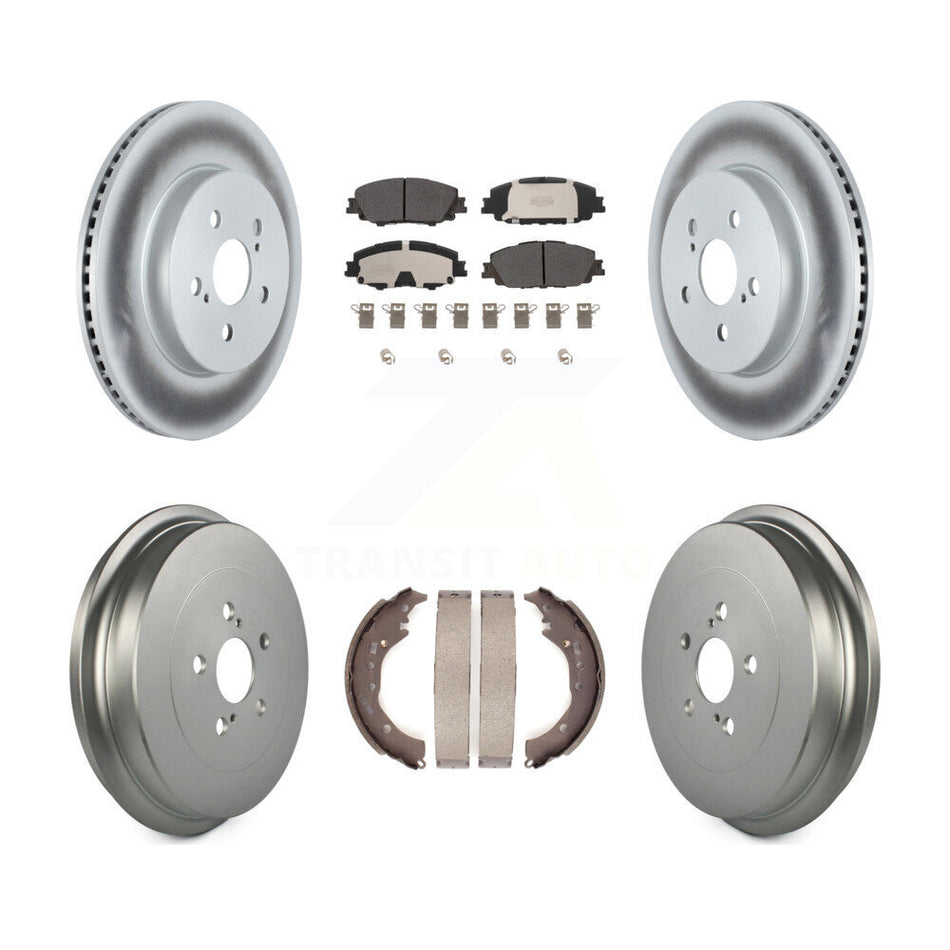 Front Rear Coat Disc Brake Rotors Semi-Metallic Pad Drum Kit For 2019 Toyota Corolla 2.0L KGF-102735