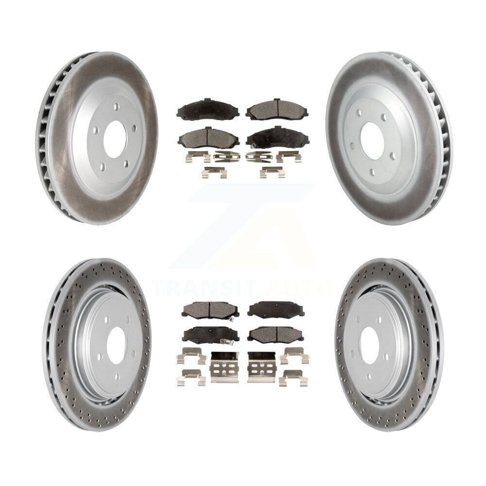 Front Rear Coated Disc Brake Rotors And Semi-Metallic Pads Kit (6Pc) For Cadillac XLR KGF-102737
