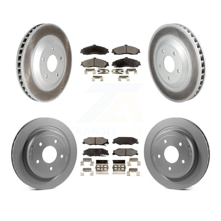 Front Rear Coated Disc Brake Rotors And Semi-Metallic Pads Kit (6Pc) For Cadillac XLR KGF-102738