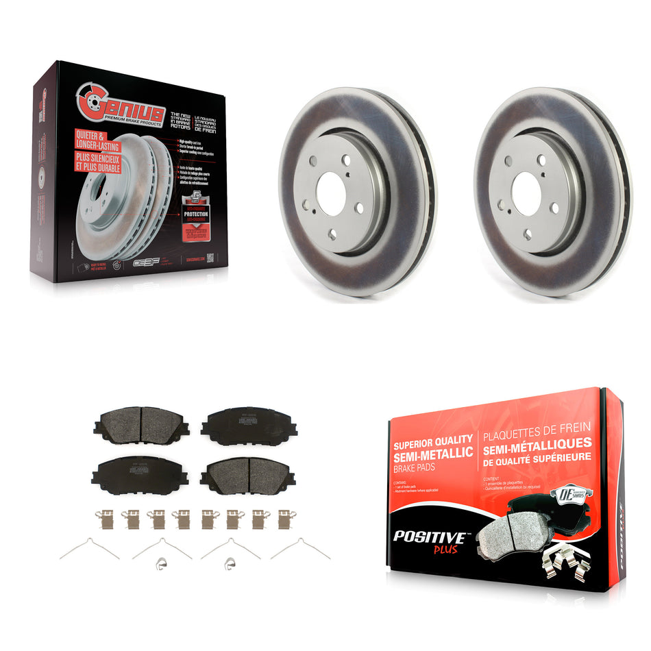 Front Coated Disc Brake Rotors And Semi-Metallic Pads Kit For Toyota C-HR KGF-102740