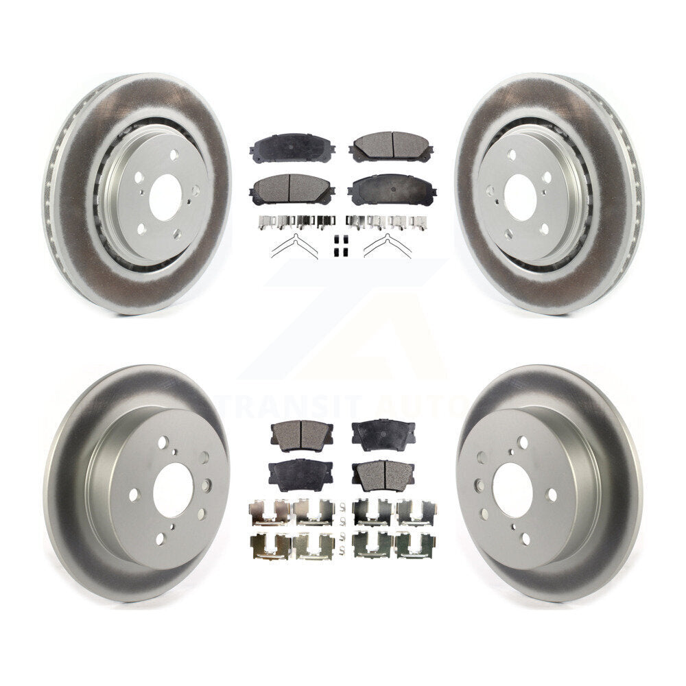 Front Rear Coated Disc Brake Rotors And Semi-Metallic Pads Kit For 2022 Toyota Camry TRD KGF-102754