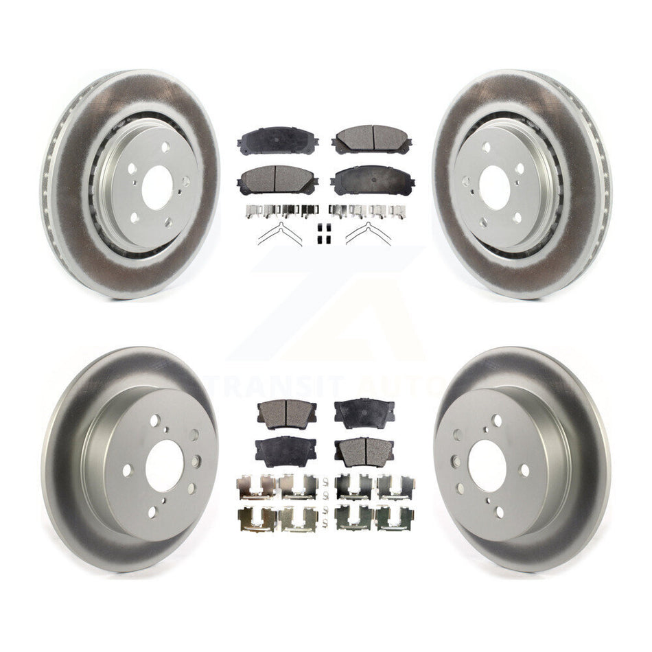 Front Rear Coated Disc Brake Rotors And Semi-Metallic Pads Kit For 2022 Toyota Camry TRD KGF-102754