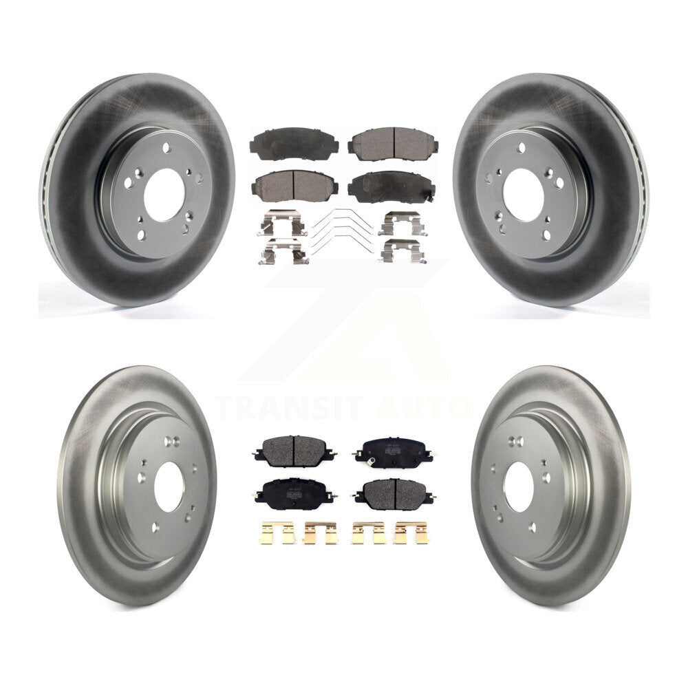 Front Rear Coated Disc Brake Rotors And Semi-Metallic Pads Kit For Honda CR-V KGF-102756
