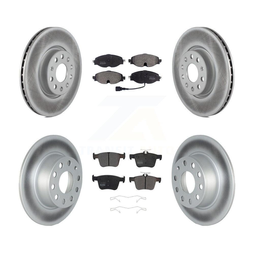 Front Rear Coat Disc Brake Rotors Semi-Metallic Pad Kit For 2022-2023 Volkswagen Taos FWD KGF-102757