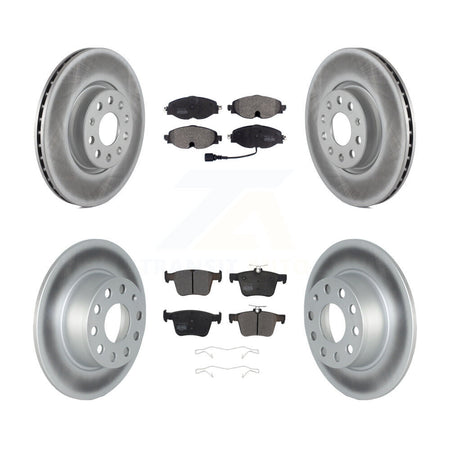 Front Rear Coat Disc Brake Rotors Semi-Metallic Pad Kit For 2022-2023 Volkswagen Taos FWD KGF-102757