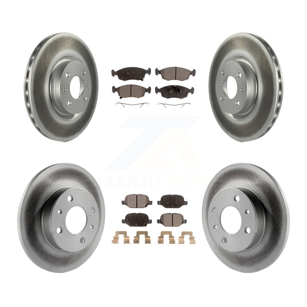 Front Rear Coated Disc Brake Rotors And Semi-Metallic Pads Kit For Fiat 500 KGF-102763