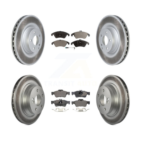 Front Rear Coated Disc Brake Rotors And Semi-Metallic Pads Kit For Mercedes-Benz E400 KGF-102765