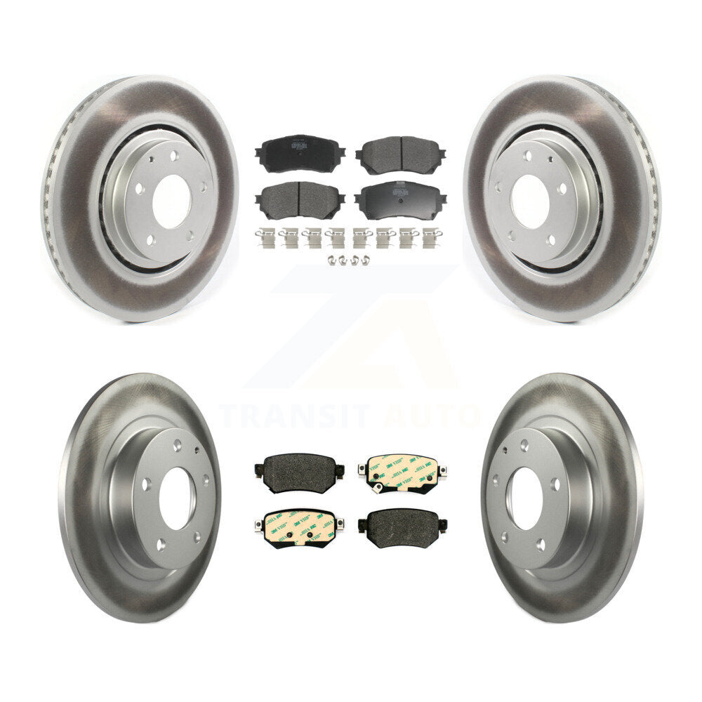 Front Rear Coated Disc Brake Rotors & Semi-Metallic Pad Kit For 2021 Mazda 6 Turbocharged KGF-102767