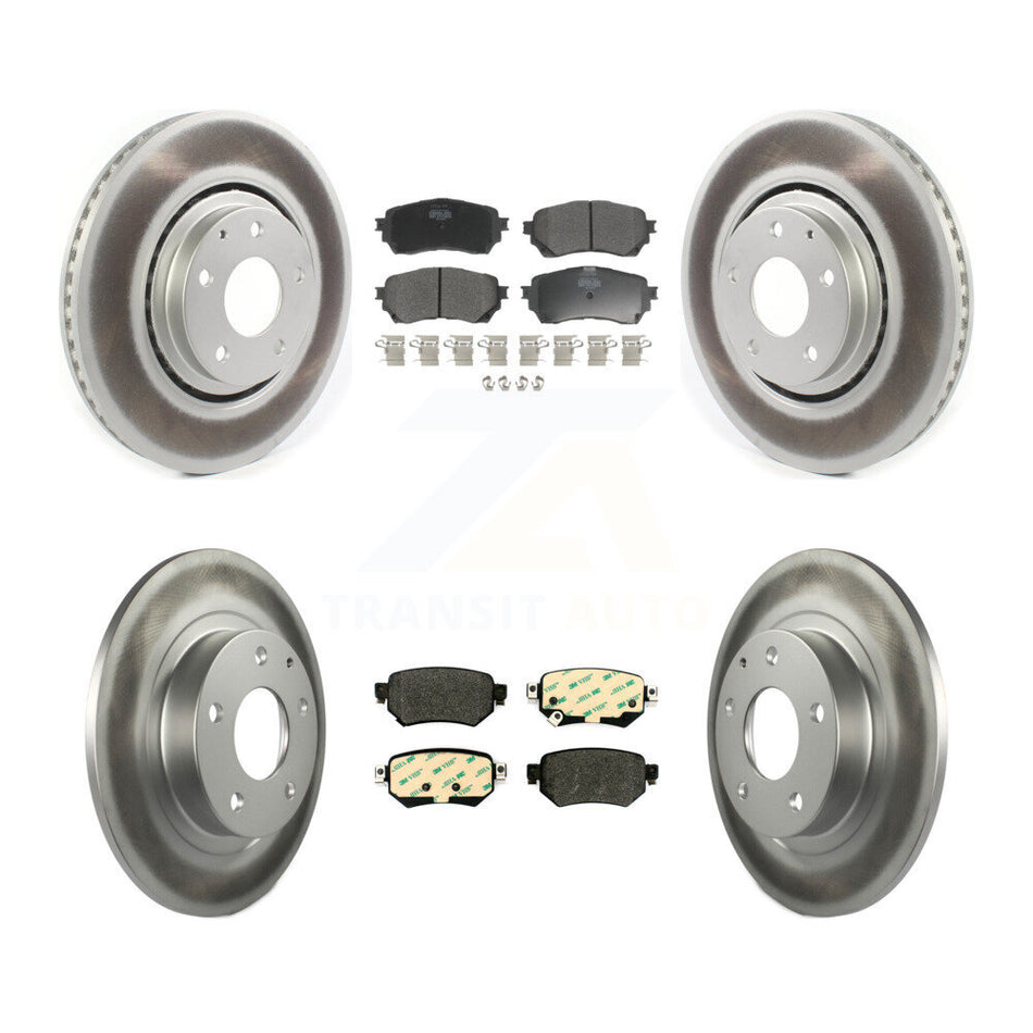 Front Rear Coated Disc Brake Rotors & Semi-Metallic Pad Kit For 2021 Mazda 6 Turbocharged KGF-102767