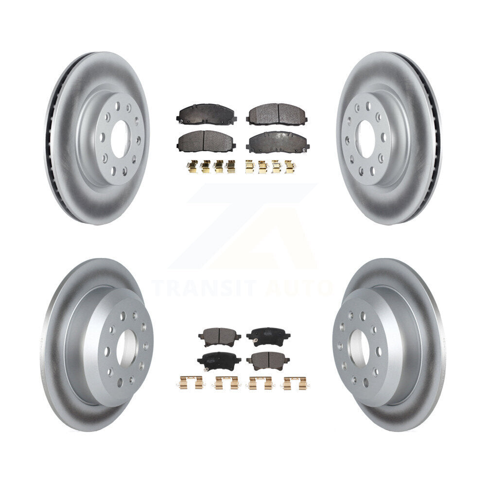 Front Rear Coated Disc Brake Rotors And Semi-Metallic Pads Kit For Jeep Wrangler KGF-102768