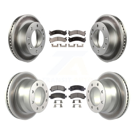 Front Rear Coated Disc Brake Rotors And Semi-Metallic Pads Kit For Chevrolet Express 4500 KGF-102769