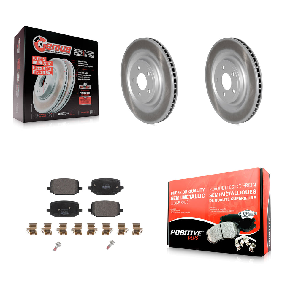 Rear Coated Disc Brake Rotors And Semi-Metallic Pads Kit For 2022-2023 Ford Explorer 3.3L KGF-102774