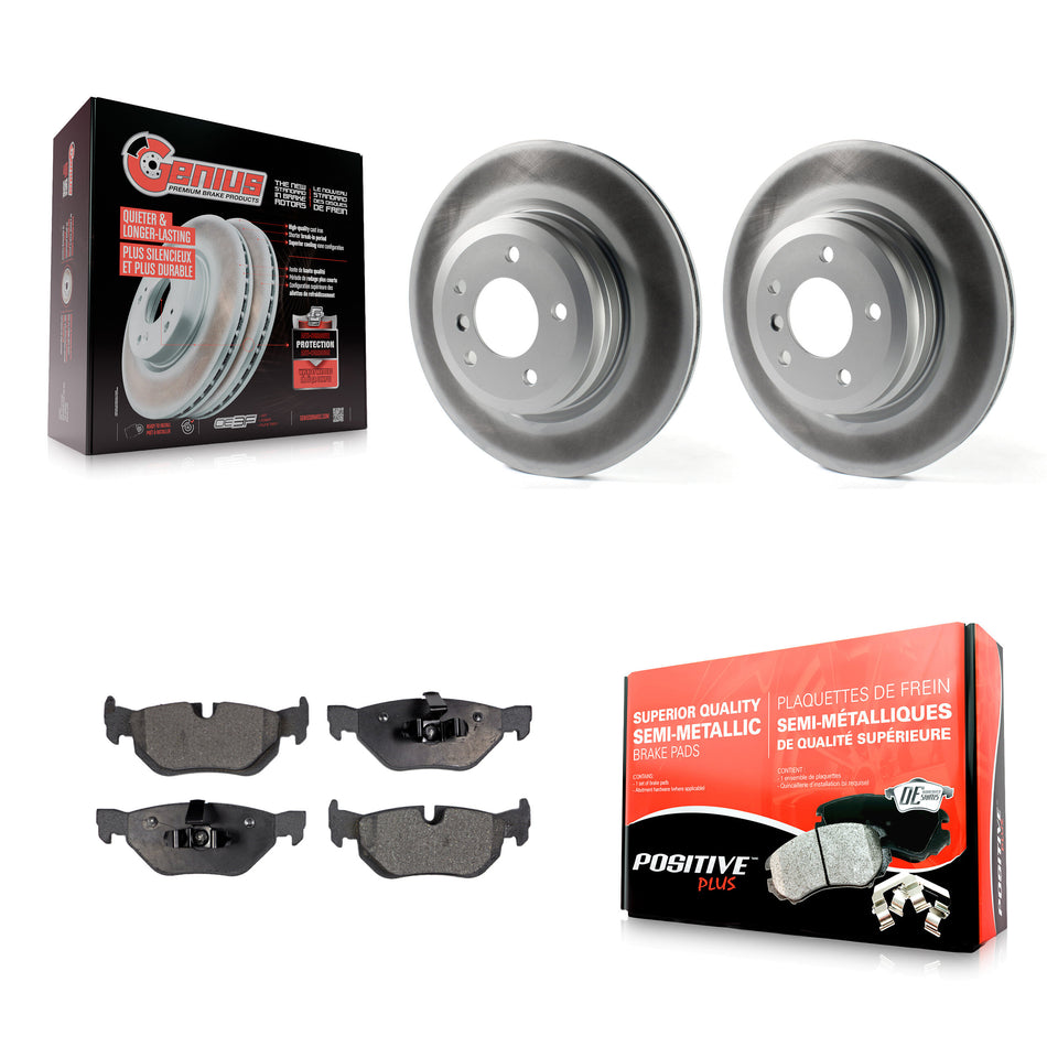Rear Coat Brake Rotors Semi-Metallic Pad Kit For 12 BMW X1 With 336mm Diameter Rotor KGF-102777