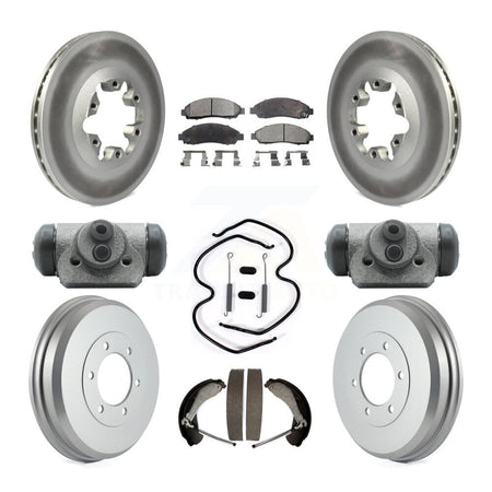 Front Rear Coated Brake Rotor Semi-Metallic Pad Drum Kit (9Pc) For Chevrolet Colorado GMC KGF-102783