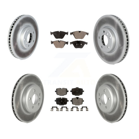 Front Rear Coated Disc Brake Rotors And Semi-Metallic Pads Kit (6Pc) For BMW 535i KGF-102784