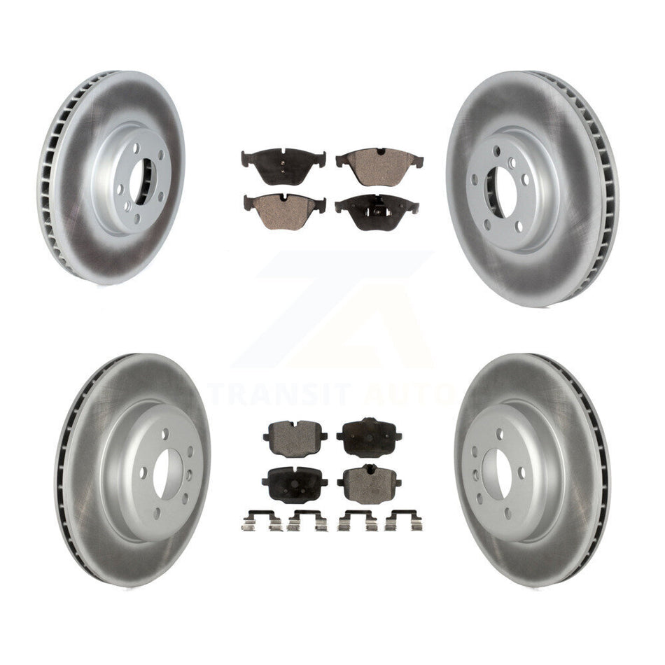 Front Rear Coated Disc Brake Rotors And Semi-Metallic Pads Kit (6Pc) For BMW 535i KGF-102784