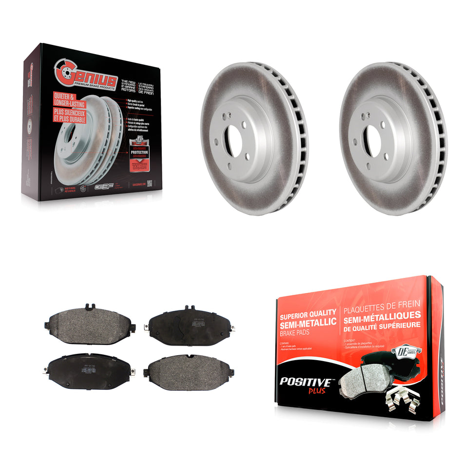 Front Coat Brake Rotor Semi-Metallic Pad Kit For Mercedes-Benz C300 Without Sport Package KGF-102788