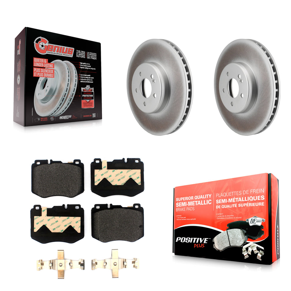 Front Coated Disc Brake Rotor And Semi-Metallic Pad Kit For Mercedes-Benz C300 C400 C350e KGF-102789