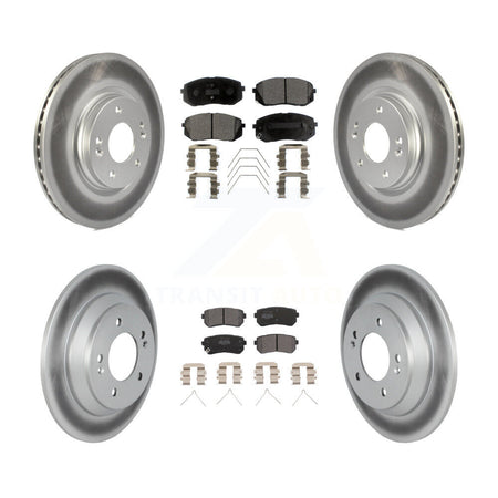Front Rear Coated Disc Brake Rotors And Semi-Metallic Pads Kit For Hyundai Kona KGF-102797