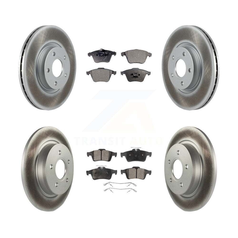 Front Rear Coated Disc Brake Rotors And Semi-Metallic Pads Kit For Volvo S40 KGF-102800