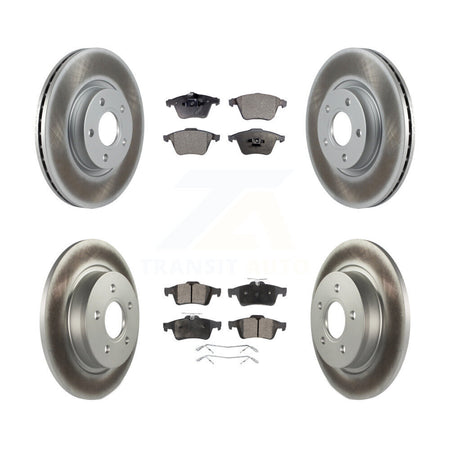 Front Rear Coated Disc Brake Rotors And Semi-Metallic Pads Kit For Volvo S40 KGF-102800