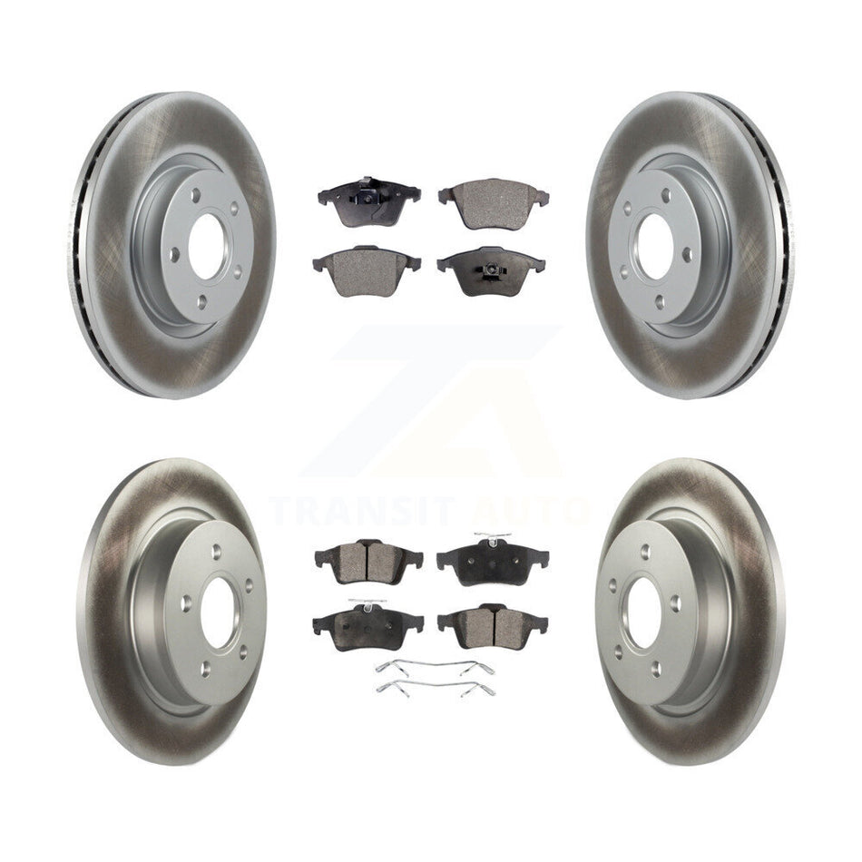 Front Rear Coated Disc Brake Rotors And Semi-Metallic Pads Kit For Volvo S40 KGF-102800