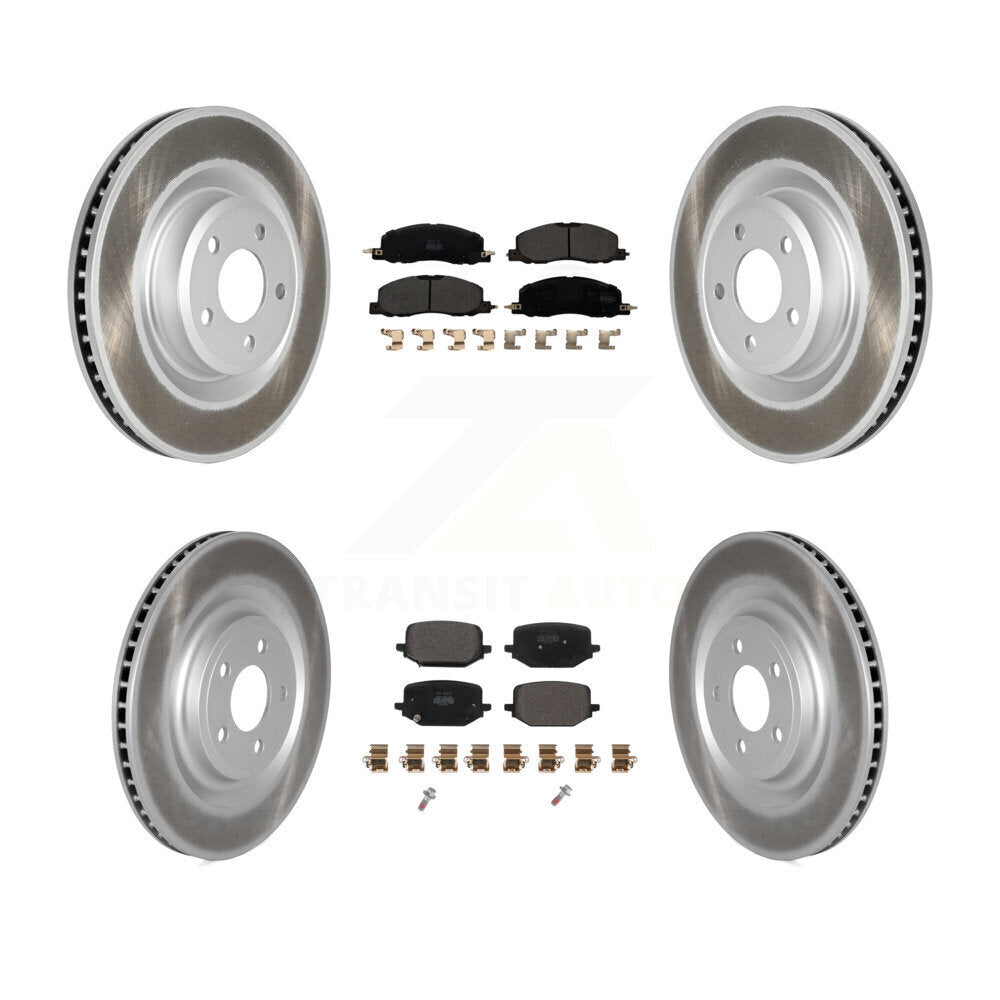 Front Rear Coated Disc Brake Rotors And Semi-Metallic Pads Kit For Lincoln Aviator KGF-102801