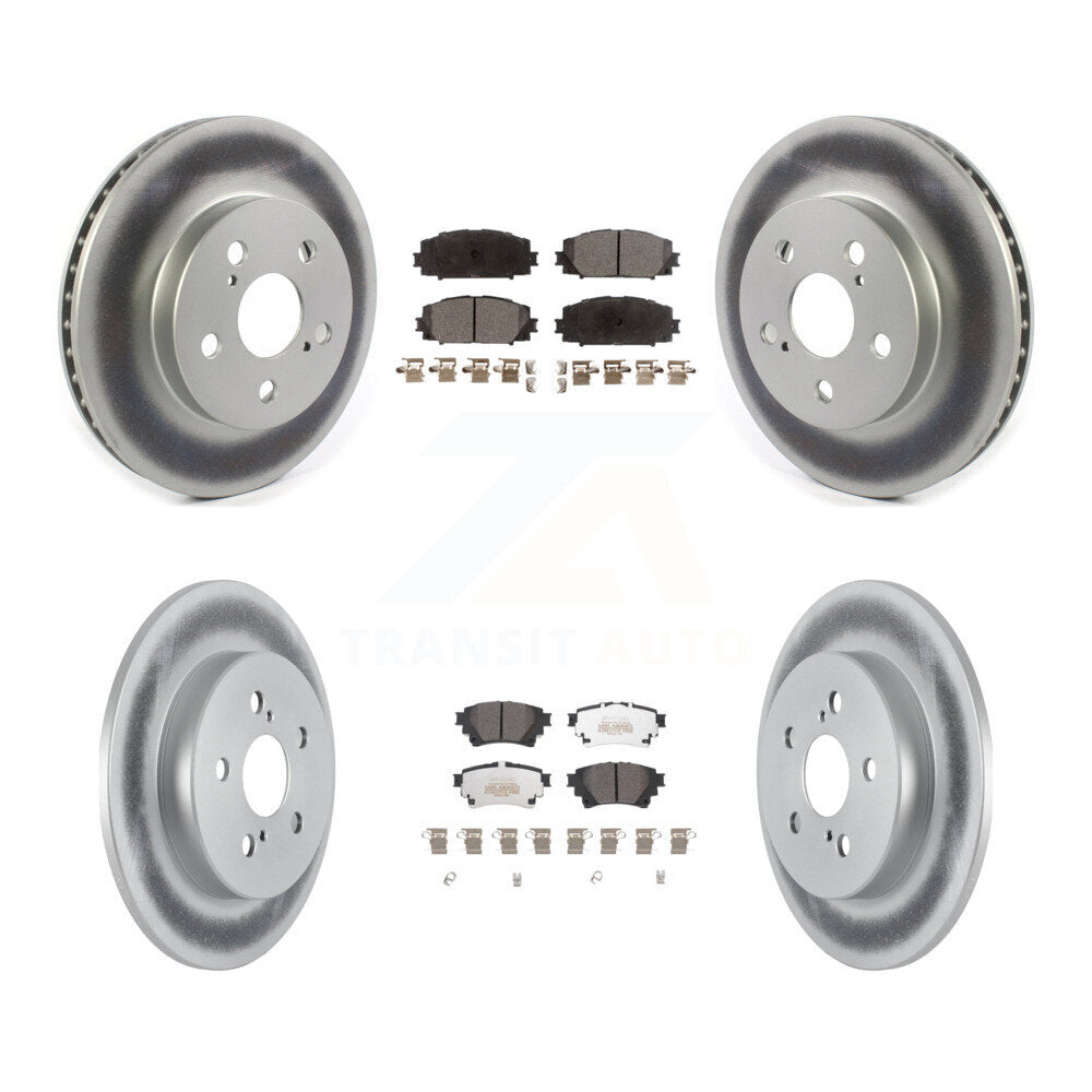Front Rear Coated Disc Brake Rotors And Semi-Metallic Pads Kit For Toyota Corolla KGF-102804