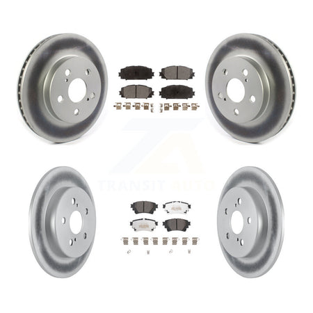 Front Rear Coated Disc Brake Rotors And Semi-Metallic Pads Kit For Toyota Corolla KGF-102804