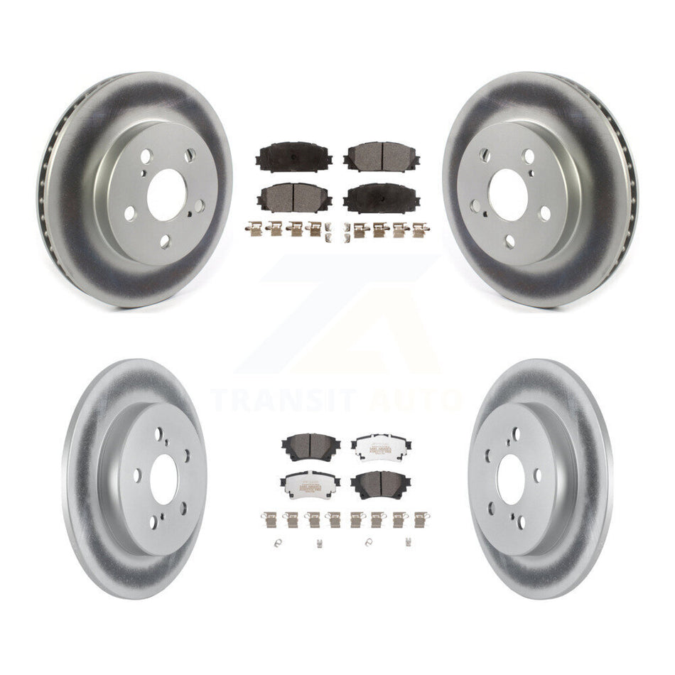 Front Rear Coated Disc Brake Rotors And Semi-Metallic Pads Kit For Toyota Corolla KGF-102804