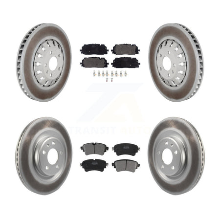 Front Rear Coated Disc Brake Rotor Semi-Metallic Pad Kit For Audi A6 Quattro A7 Sportback KGF-102806
