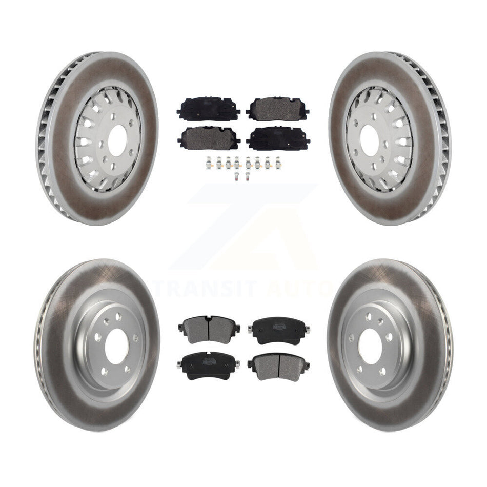 Front Rear Coated Disc Brake Rotor Semi-Metallic Pad Kit For Audi A6 Quattro A7 Sportback KGF-102806