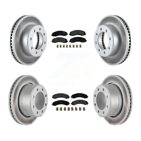 Front Rear Coat Disc Brake Rotor Semi-Metallic Pad Kit For Ram 3500 With Dual Wheels KGF-102808