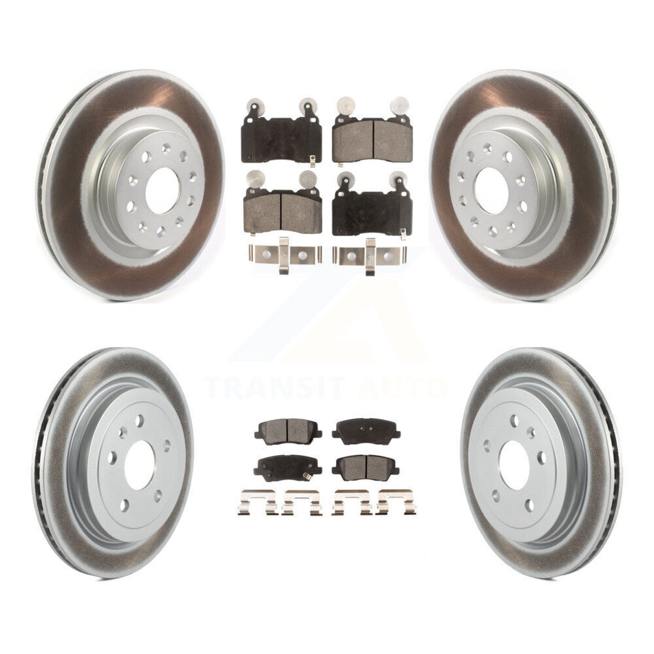 Front Rear Coated Disc Brake Rotors And Semi-Metallic Pads Kit For Cadillac CTS KGF-102809